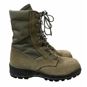 UFCW Mondo Green Leather Suede Vibram Sole Military Combat Boots Men's Size 5 R